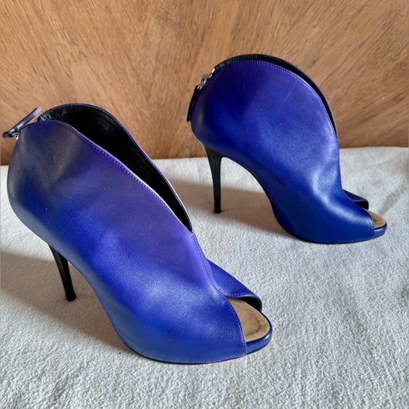 Giuseppe Zanotti Design blue/purple Leather “6 Peep Toe High Heels Womens 39.5EU - Picture 2 of 14